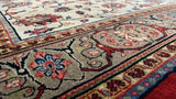 Persian Rug Sarouk Handmade Area Traditional 7'0"x10'3" (7x10) Whites/Beige Red Floral Design #28186