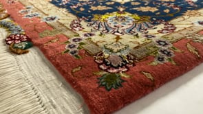 Persian Rug Tabriz Handmade Area Traditional 6'7"x9'10" (7x10) Pink Floral Design #30412