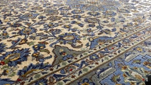 Persian Rug Kashan Handmade Area Traditional 6'8"x10'2" (7x10) Green Blue Floral Design #35059