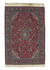 17135 Persian Rug Sarouk Handmade Area Traditional 3'6'' x 5'0'' -4x5- Red Blue Floral Design