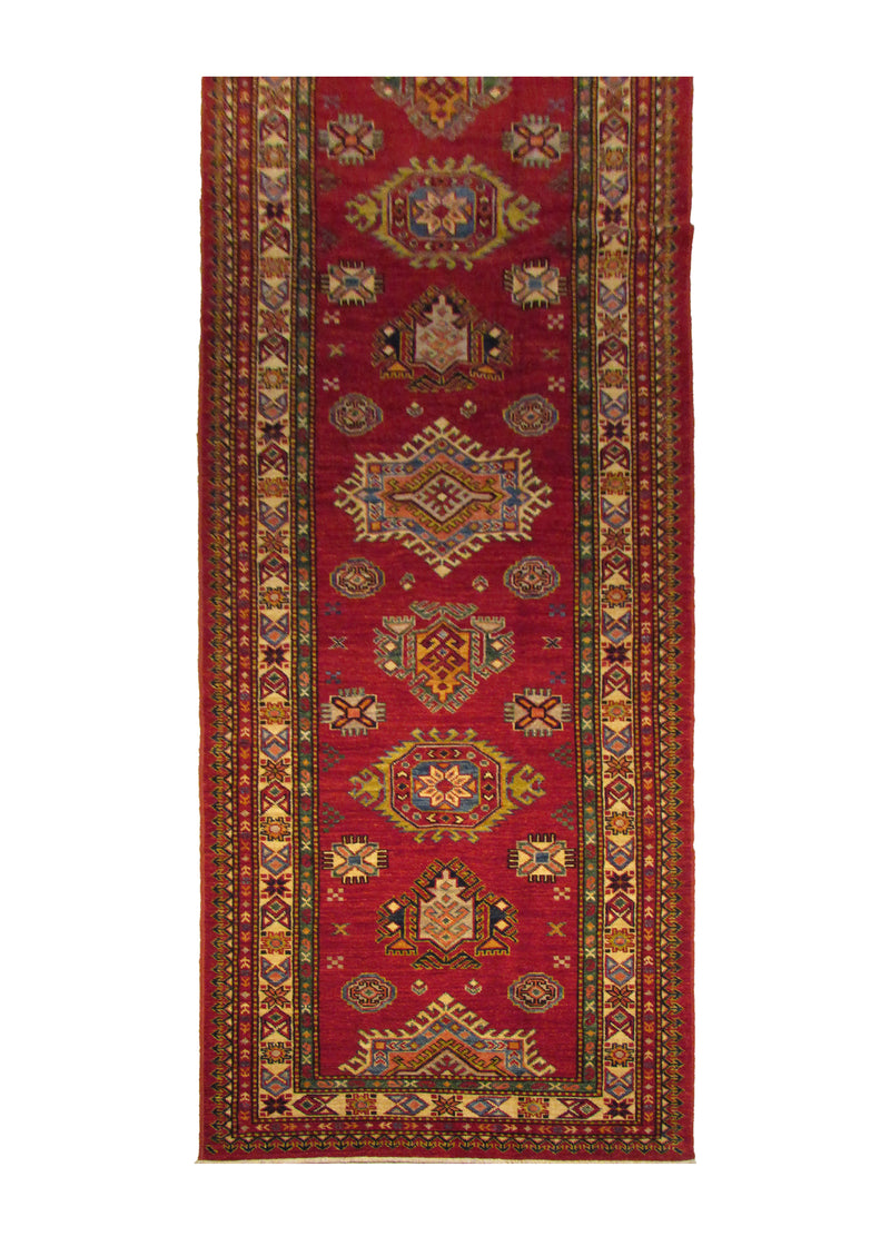 A29308 Oriental Rug Pakistani Handmade Runner Transitional Tribal 2'11'' x 11'2'' -3x11- Red Kazak Geometric Design