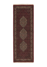 28060 Persian Rug Bijar Handmade Runner Traditional 2'6'' x 6'9'' -3x7- Red Herati Design