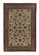 28186 Persian Rug Sarouk Handmade Area Traditional 7'0'' x 10'3'' -7x10- Whites Beige Red Floral Design