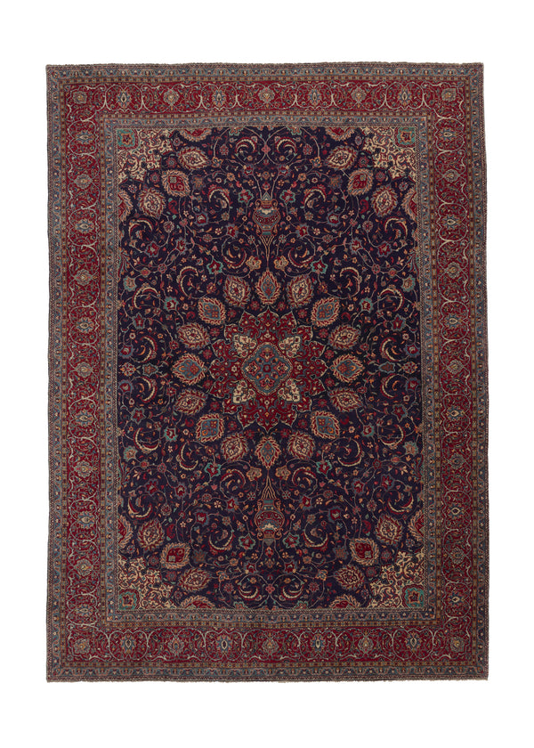 31116 Persian Rug Sarouk Handmade Area Traditional 10'2'' x 14'1'' -10x14- Red Blue Sheikh Safi Floral Design