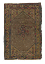 32273 Persian Rug Bijar Handmade Area Antique Traditional 4'4'' x 6'4'' -4x6- Yellow Gold Brown Geometric Design