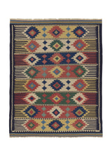 32585 Persian Rug Shiraz Handmade Area Tribal 6'2'' x 7'8'' -6x8- Multi-color Geometric Design