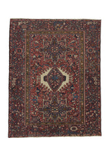 32748 Persian Rug Gharajeh Handmade Area Tribal Vintage 4'10'' x 6'10'' -5x7- Red Geometric Design