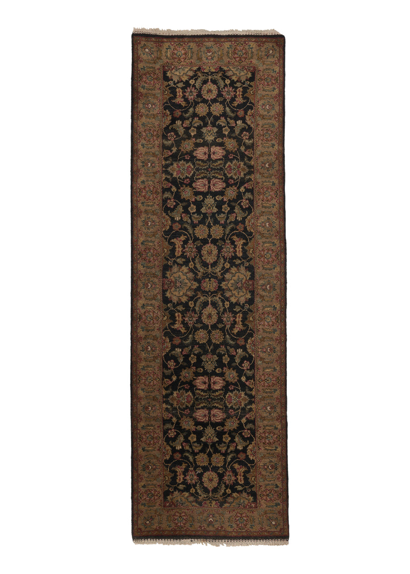 33559 Oriental Rug Indian Handmade Runner Transitional 3'1'' x 9'9'' -3x10- Black Jaipur Design