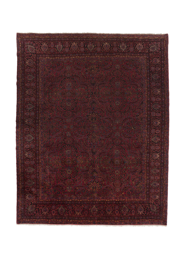 34305 Persian Rug Sarouk Handmade Area Antique Traditional 9'8'' x 12'5'' -10x12- Red Blue Floral Design