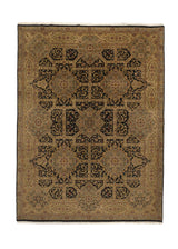 34919 Oriental Rug Indian Handmade Area Transitional 9'2'' x 12'5'' -9x12- Whites Beige Black Jaipur Floral Design