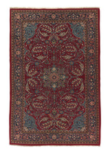 35075 Persian Rug Sarouk Handmade Area Traditional 4'5'' x 6'8'' -4x7- Red Floral Design