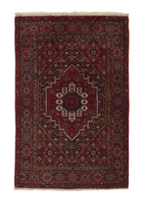 35905 Persian Rug Bijar Handmade Area Traditional 3'3'' x 5'0'' -3x5- Red Geometric Design