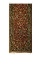 A11695 Oriental Rug Indian Handmade Runner Transitional 3'1'' x 9'11'' -3x10- Red Green Tea Washed Floral Design