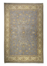 A13379 Oriental Rug Indian Handmade Area Transitional 5'8'' x 8'5'' -6x8- Blue Whites Beige Floral Design