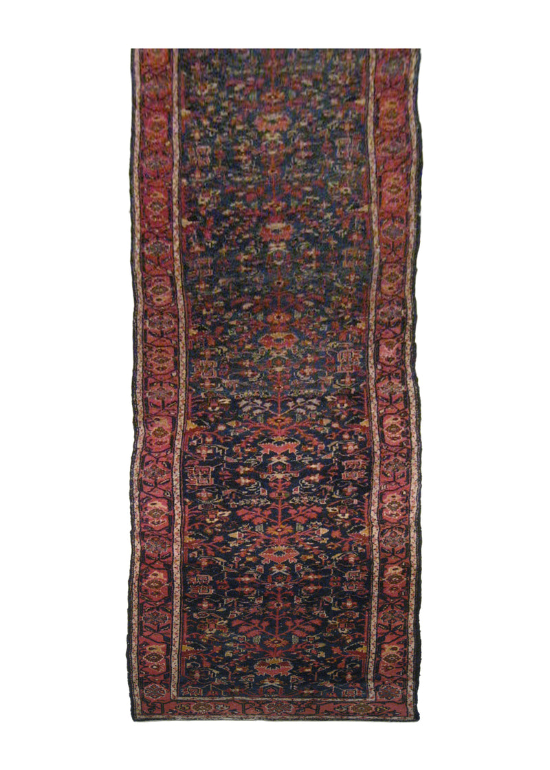 A20457 Persian Rug Lilihan Handmade Runner Traditional Antique 2'8'' x 16'3'' -3x16- Blue Pink Floral Design