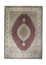 A20566 Persian Rug Tabriz Handmade Area Traditional 9'11'' x 13'9'' -10x14- Red Green Whites Beige Mahi Fish Floral Design