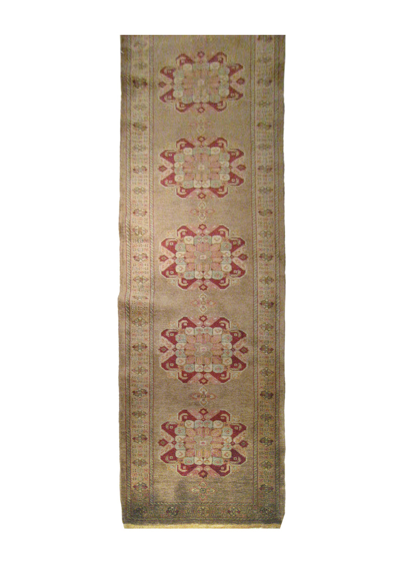 A20623 Persian Rug Bijar Handmade Runner Traditional 2'8'' x 10'3'' -3x10- Brown Red Floral Design