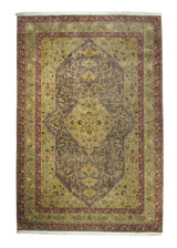 A27559 Oriental Rug Indian Handmade Area Transitional 6'1'' x 9'0'' -6x9- Brown Yellow Gold Tea Washed Floral Design