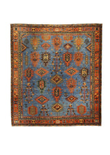 A29563 Oriental Rug Pakistani Handmade Square Transitional Tribal 12'8'' x 13'10'' -13x14- Blue Red Baloch Geometric Design