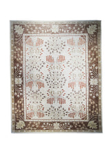 A30554 Oriental Rug Pakistani Handmade Area Transitional Tribal 9'1'' x 11'0'' -9x11- Whites Beige Brown Oushak Floral Design