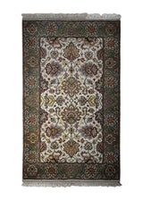 A30947 Oriental Rug Indian Handmade Area Transitional 3'0'' x 5'0'' -3x5- Whites Beige Green Floral Oushak Design
