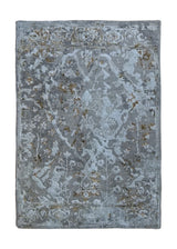 A33967 Oriental Rug Indian Handmade Area Transitional 2'0'' x 3'0'' -2x3- Gray Yellow Gold Floral Erased Abstract Design